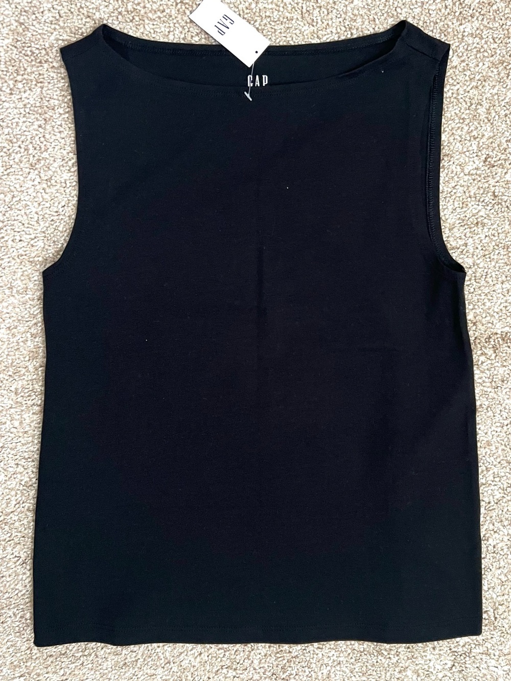 GAP Black Sleeveless Boatneck Top Size Small NWT!
